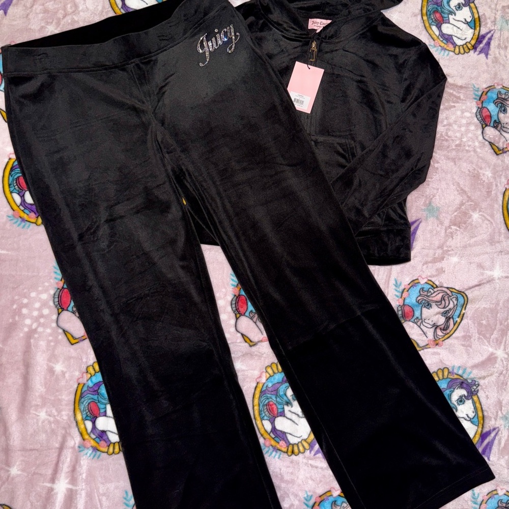 Juicy Couture Black Velour Set